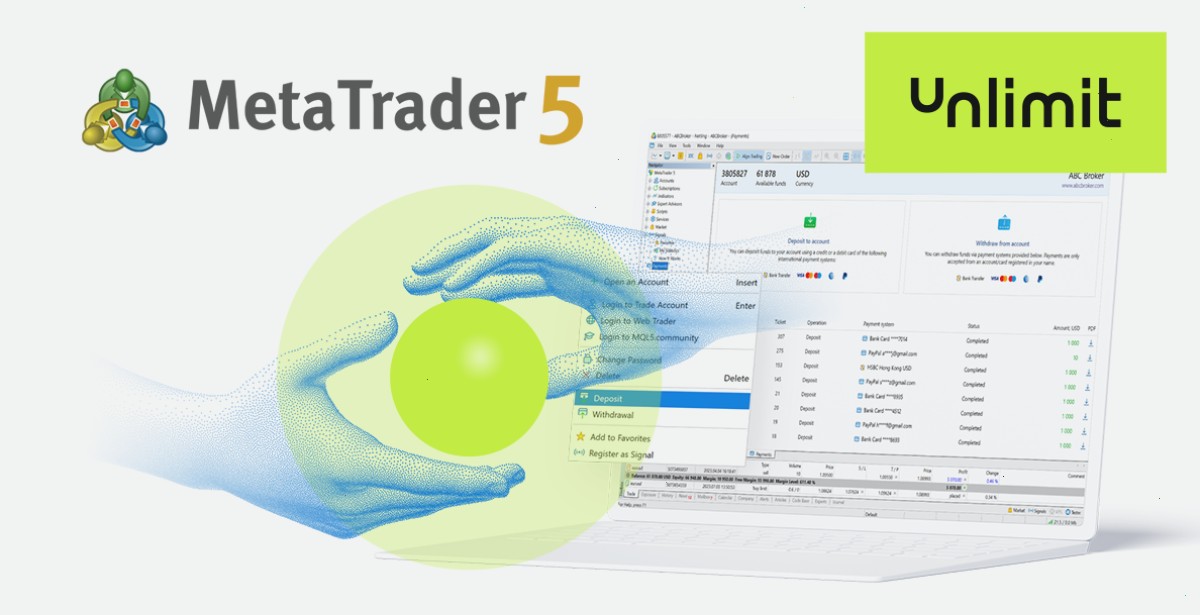 MetaTrader 5内置支付功能添加新提供商 - Unlimit